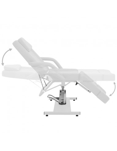 Poltrona da Estetista in Similpelle Bianca 180x62x78 cm