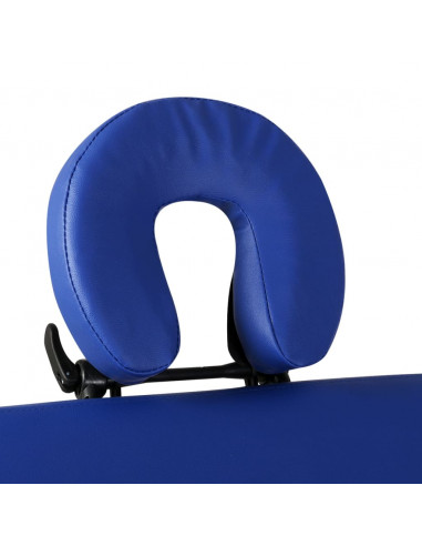 Lettino Pieghevole da Massaggio Blu 2 Zone con Telaio Legno