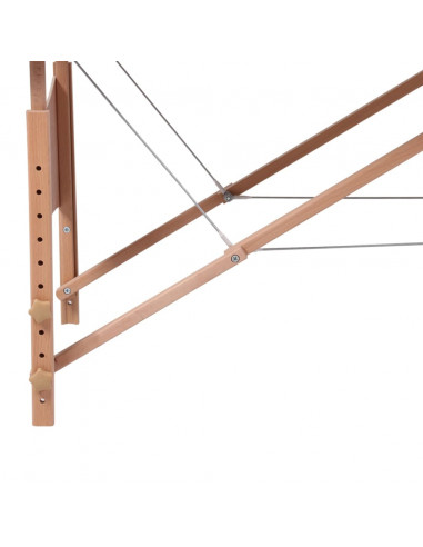 Lettino Pieghevole da Massaggio Nero 2 Zone con Telaio Legno