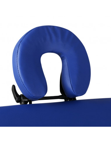 Lettino Pieghevole da Massaggio Blu 3 Zone con Telaio Legno