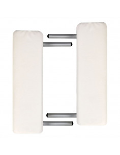 Lettino da Massaggio Bianco Crema 2 Zone Telaio in Alluminio 2