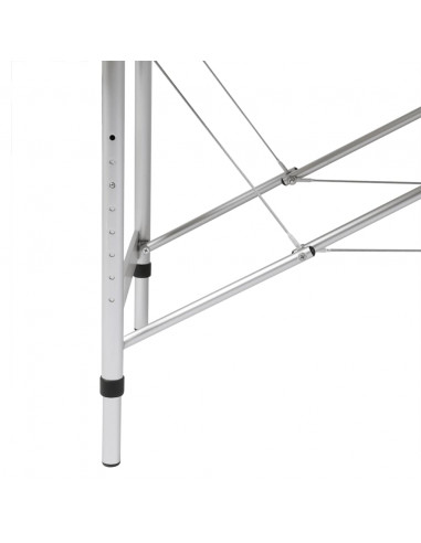 Lettino da Massaggio Bianco Crema 2 Zone Telaio in Alluminio