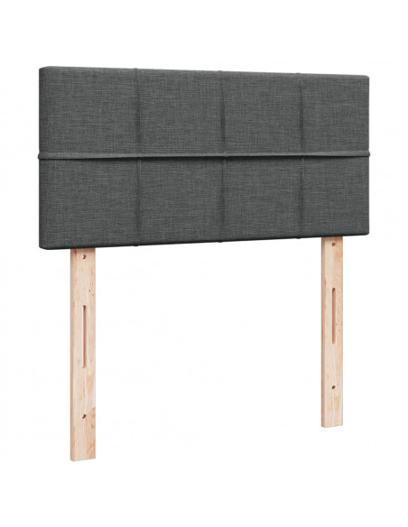 Giroletto a Molle con Materasso Grigio Scuro 90x200 cm Tessuto