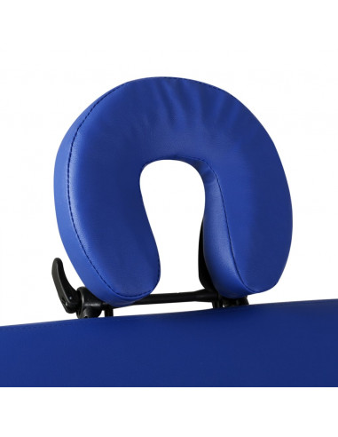 Lettino Pieghevole da Massaggio Blu 2 Zone con Telaio Legno