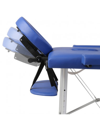 Lettino Pieghevole da Massaggio Blu 2 Zone con Telaio Legno