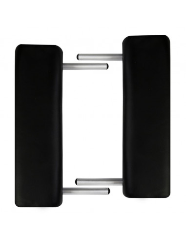 Lettino Pieghevole da Massaggio Nero 2 Zone Telaio in Alluminio