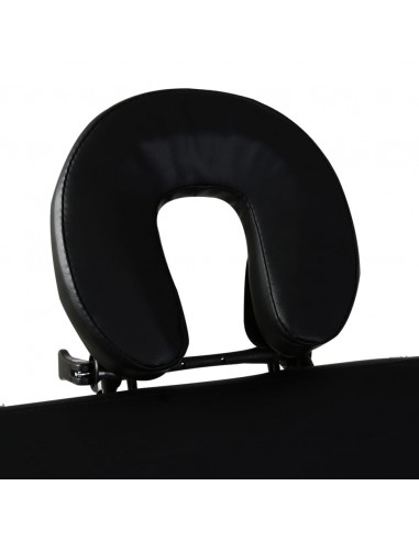 Lettino Pieghevole da Massaggio Nero 2 Zone Telaio in Alluminio