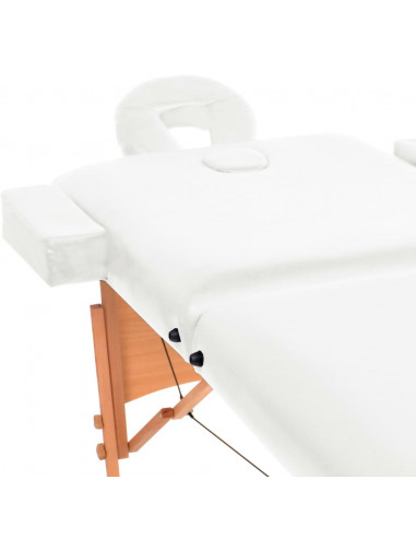 Lettino da Massaggio Pieghevole 2 Zone Spessore 10 cm Bianco