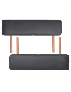 Lettino da Massaggio 3 Zone Pieghevole Spessore 10 cm Nero 2