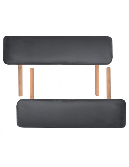 Lettino da Massaggio 3 Zone Pieghevole Spessore 10 cm Nero