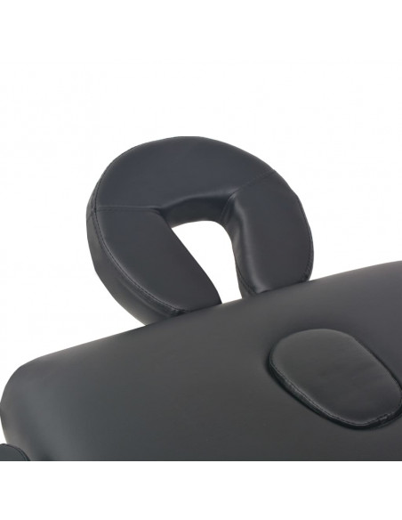 Lettino da Massaggio 3 Zone Pieghevole Spessore 10 cm Nero