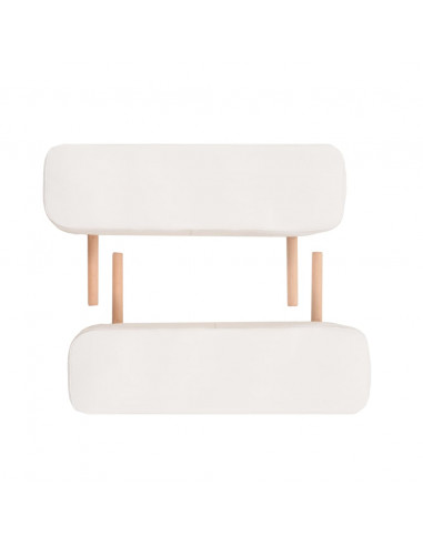Set Lettino Massaggio Pieghevole 2 Zone 10 cm e Sgabello Bianco