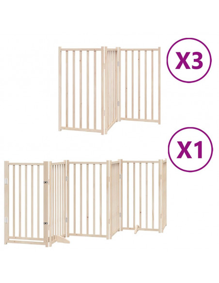 Cancello per Cani Porta Pieghevole 15 Pannelli 750 cm in Pioppo