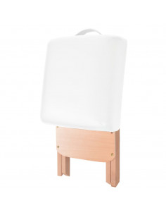 Set Lettino Massaggio Pieghevole 3 Zone 10 cm e Sgabello Bianco 2