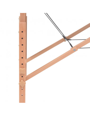 Set Lettino Massaggio Pieghevole 3 Zone 10 cm e Sgabello Nero