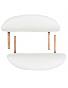 Lettino da Massaggio Spessore 4 cm con 2 Supporti Ovale Bianco 2