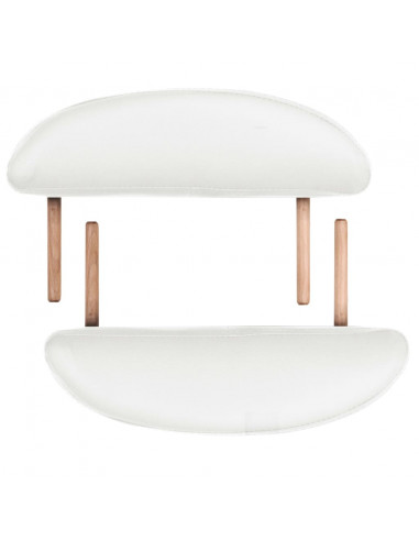 Lettino da Massaggio Spessore 4 cm con 2 Supporti Ovale Bianco