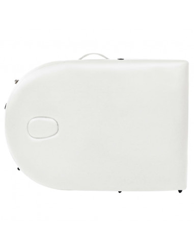 Lettino da Massaggio Spessore 4 cm con 2 Supporti Ovale Bianco