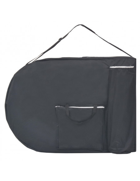 Lettino da Massaggio Spessore 4 cm con 2 Supporti Ovale Nero