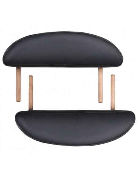 Lettino da Massaggio Spessore 4 cm con 2 Supporti Ovale Nero