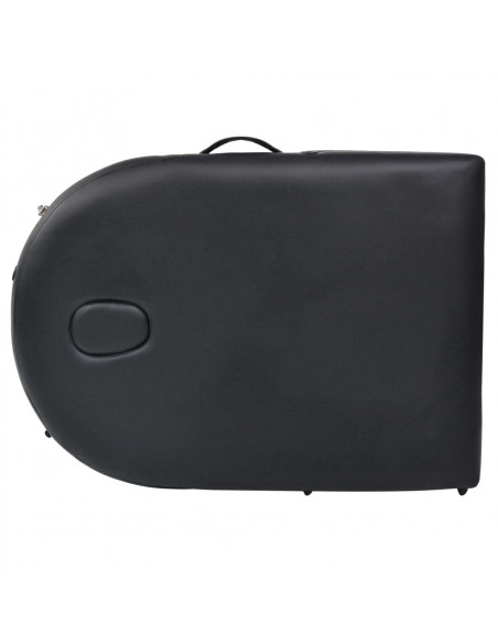 Lettino da Massaggio Spessore 4 cm con 2 Supporti Ovale Nero