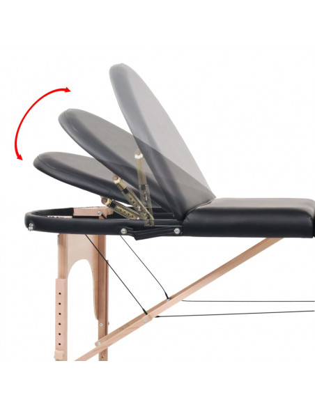 Lettino da Massaggio Spessore 4 cm con 2 Supporti Ovale Nero