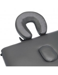 Lettino da Massaggio 3 Zone Telaio in Legno Antracite 186x68cm 2