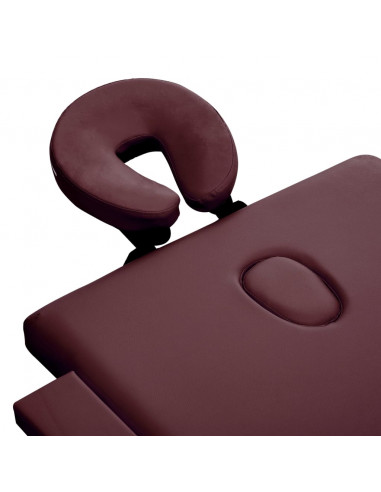 Lettino da Massaggio Pieghevole a 2 Sezioni in Legno Viola Vino