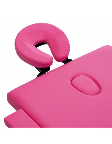 Lettino da Massaggio a 2 Sezioni in Alluminio Rosa