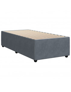 Giroletto a Molle con Materasso Grigio Scuro 90x200 cm Velluto