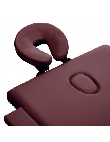 Lettino da Massaggio a 2 Sezioni in Alluminio Viola Vino