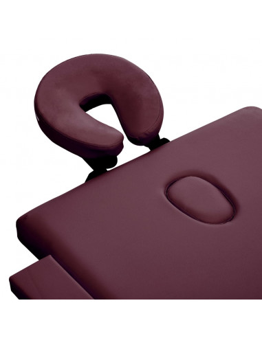 Lettino da Massaggio a 3 Sezioni in Alluminio Viola Vino