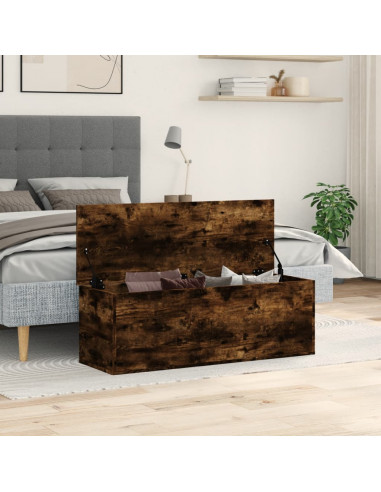 Contenitore Portaoggetti Rovere Fumo 102x35x35 cm in Truciolato