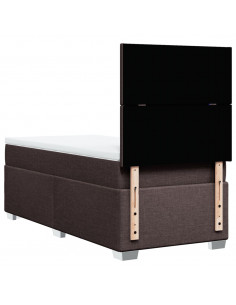 Giroletto a Molle con Materasso Marrone Scuro 100x200cm Tessuto