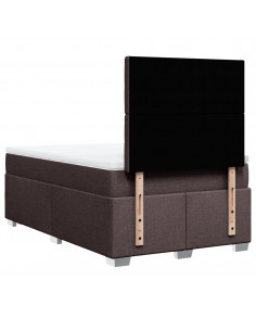 Giroletto a Molle con Materasso Marrone Scuro 120x200cm Tessuto