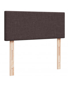 Giroletto a Molle con Materasso Marrone Scuro 120x200cm Tessuto