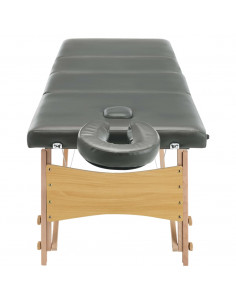 Lettino da Massaggio 4 Zone Telaio in Legno Antracite 186x68cm