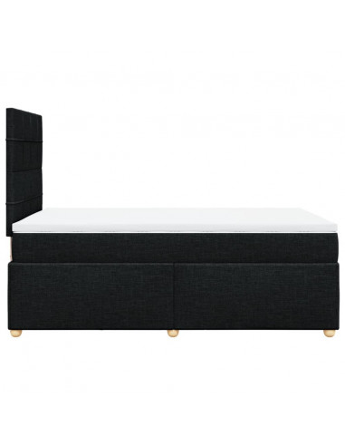 Giroletto a Molle con Materasso Nero 120x190 cm in Tessuto