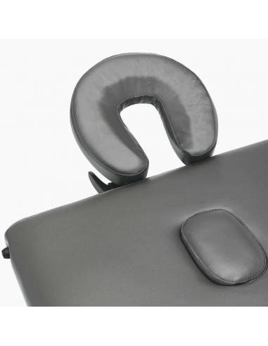 Lettino da Massaggio 4 Zone Telaio in Legno Antracite 186x68cm