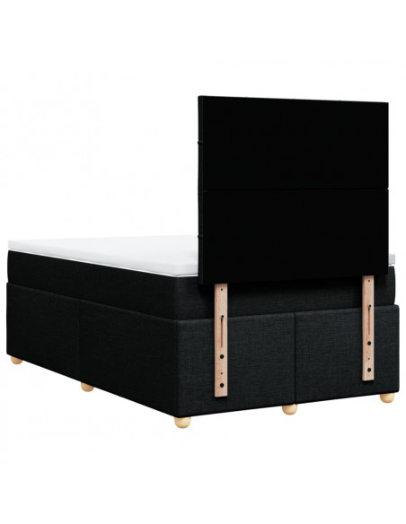 Giroletto a Molle con Materasso Nero 120x190 cm in Tessuto