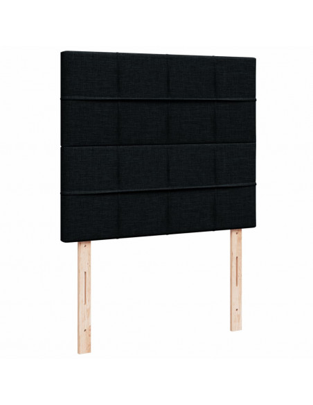 Giroletto a Molle con Materasso Nero 120x190 cm in Tessuto