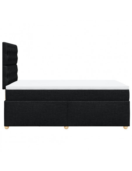 Giroletto a Molle con Materasso Nero 120x190 cm in Tessuto