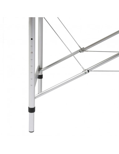 Lettino Massaggio Pieghevole Crema 3 Zone con Telaio Alluminio