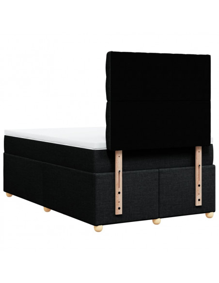Giroletto a Molle con Materasso Nero 120x190 cm in Tessuto