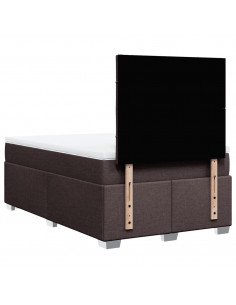 Giroletto a Molle con Materasso Marrone Scuro 120x200cm Tessuto