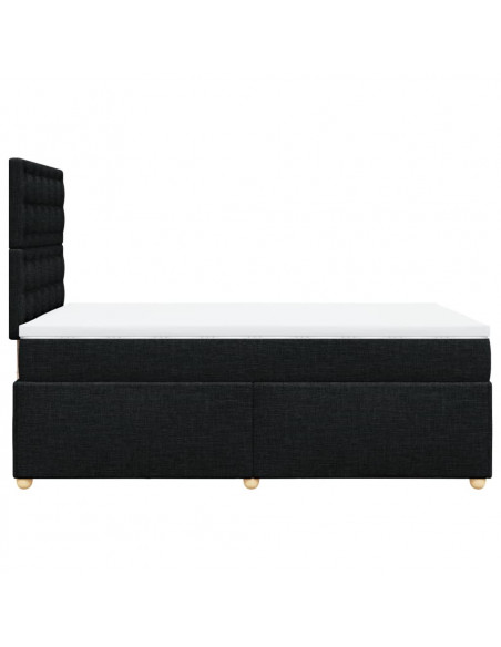Giroletto a Molle con Materasso Nero 120x190 cm in Tessuto