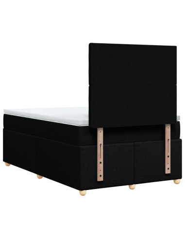 Giroletto a Molle con Materasso Nero 120x190 cm in Tessuto