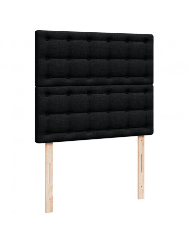 Giroletto a Molle con Materasso Nero 120x190 cm in Tessuto