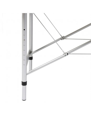 Lettino Pieghevole da Massaggio Nero 3 Zone con Telaio Alluminio