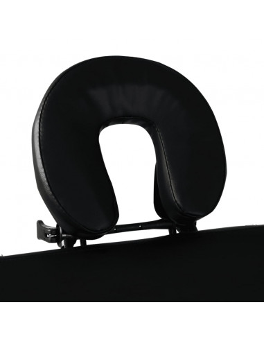 Lettino Pieghevole da Massaggio Nero 3 Zone con Telaio Alluminio